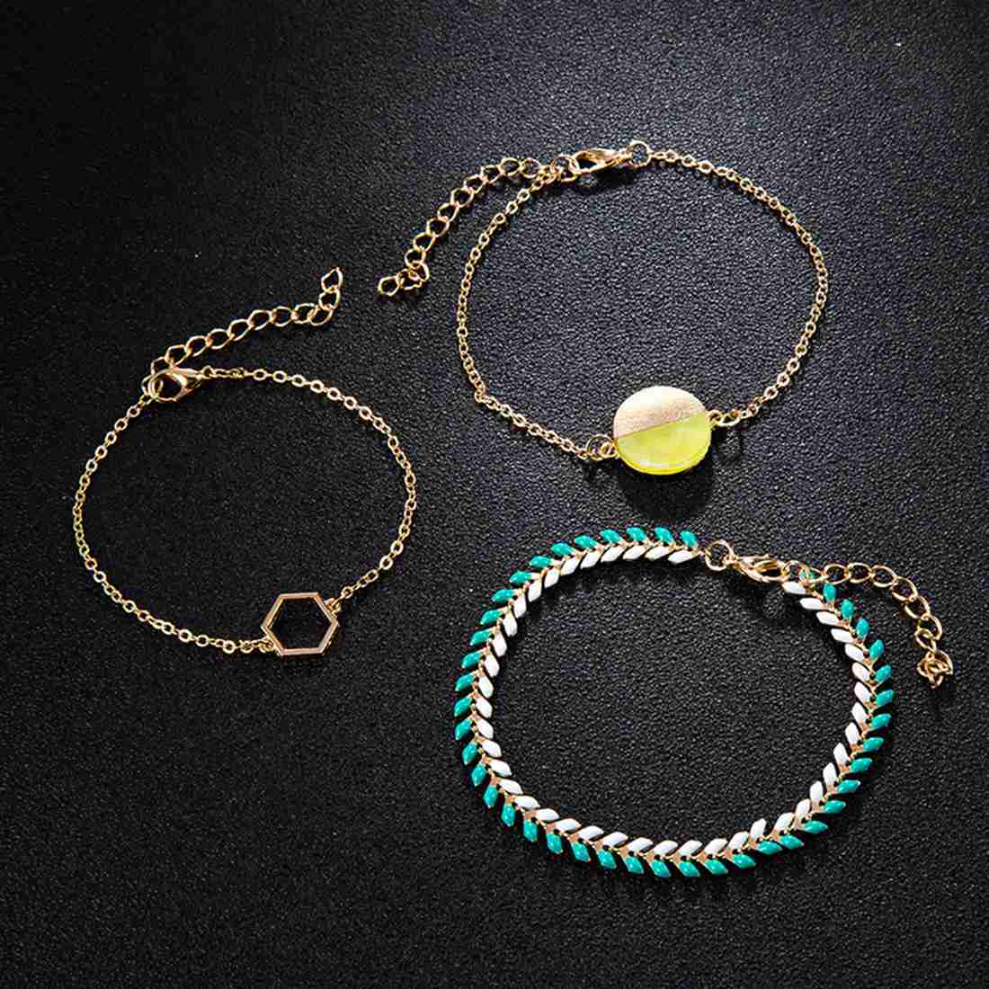 Gold Adjustable Olive Leaf Bracelets for Women Girls Wheat Spike Multiple Stackable Wrap Bangle Brangle Beach Foot Anklet …