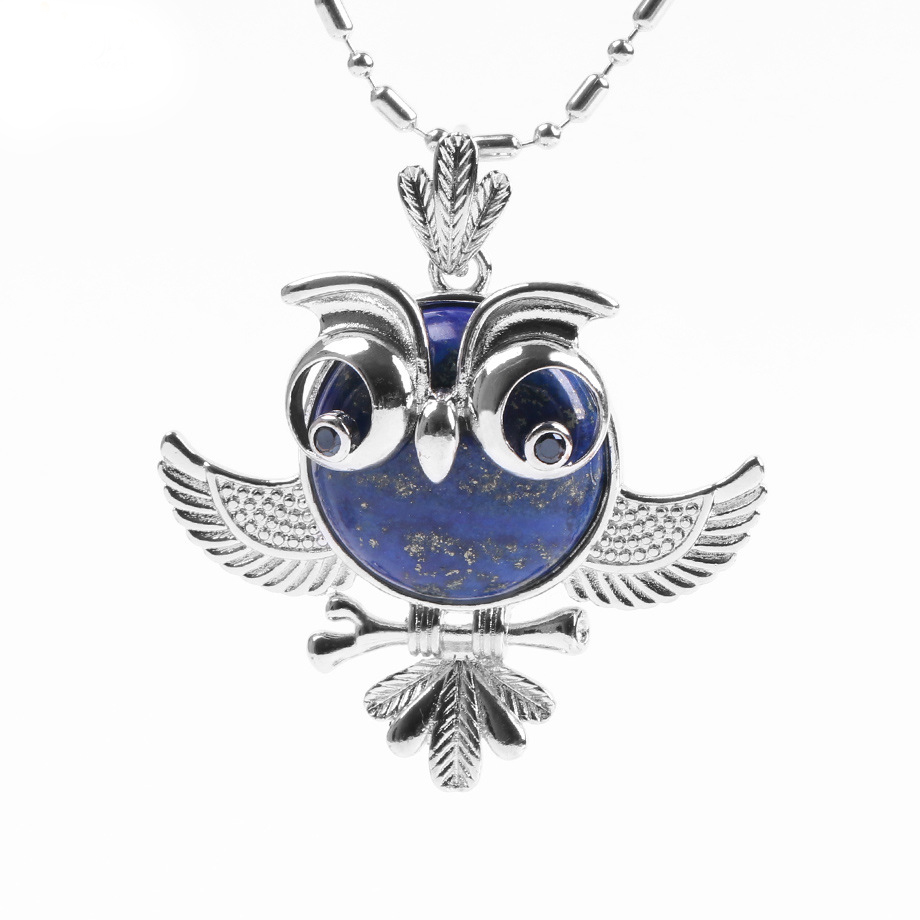 Women's Lucky Owl of Night Pendant Necklace and The Night Guardians Long Sweater Chain Owl Pendant Necklace Lovely Animal Pendant Necklace