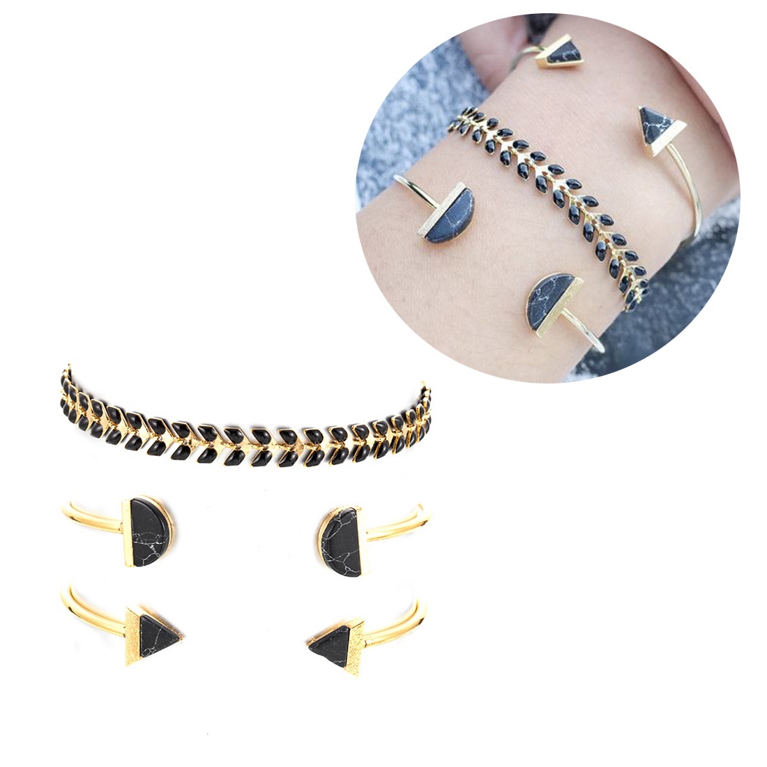 Gold Adjustable Olive Leaf Bracelets for Women Girls Wheat Spike Multiple Stackable Wrap Bangle Brangle Beach Foot Anklet …