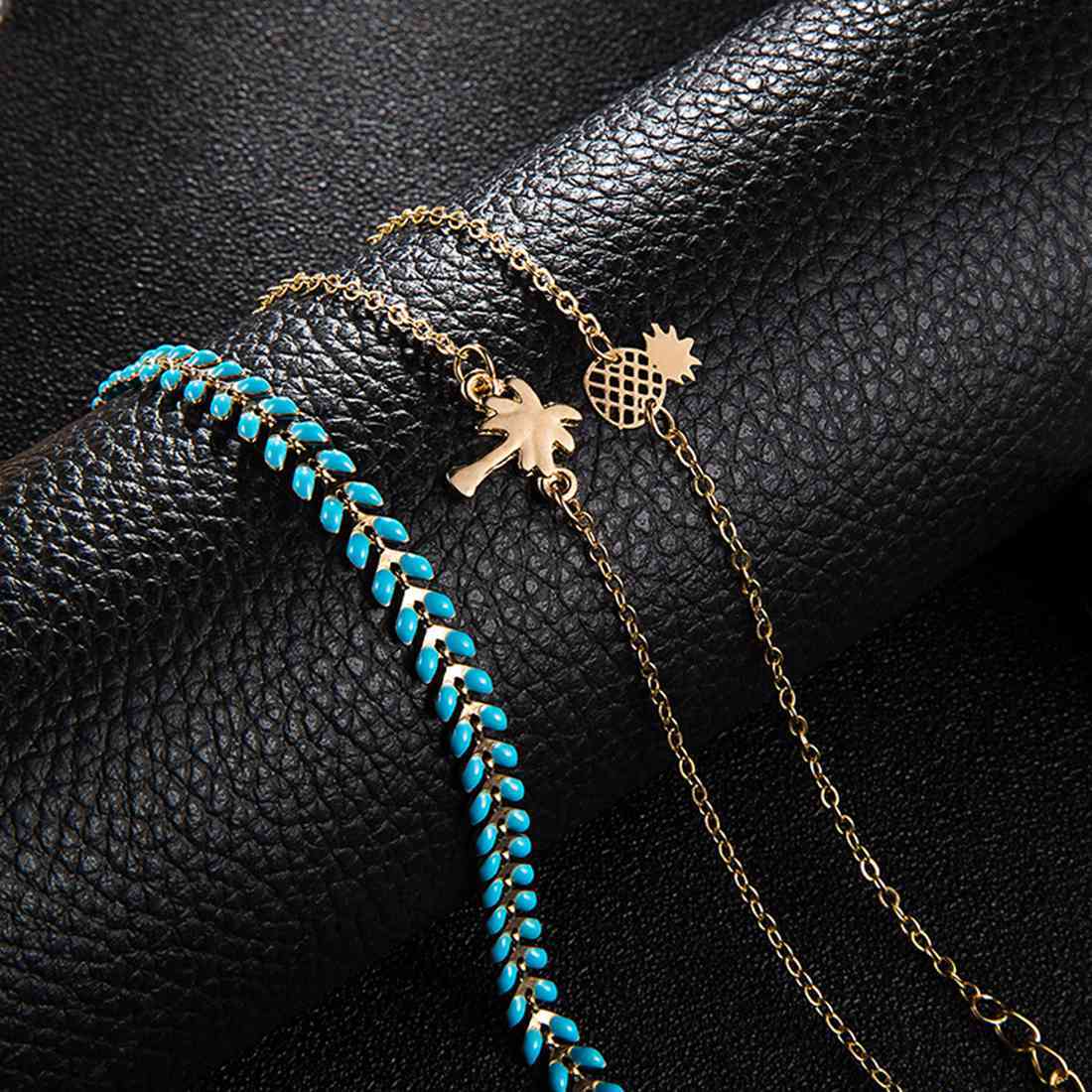 Gold Adjustable Olive Leaf Bracelets for Women Girls Wheat Spike Multiple Stackable Wrap Bangle Brangle Beach Foot Anklet …