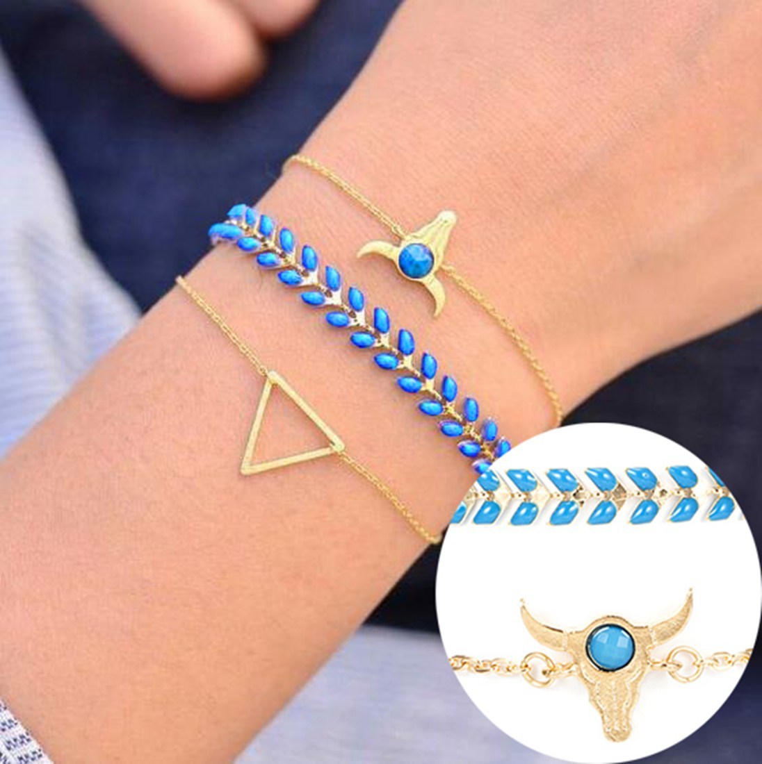 Gold Adjustable Olive Leaf Bracelets for Women Girls Wheat Spike Multiple Stackable Wrap Bangle Brangle Beach Foot Anklet …
