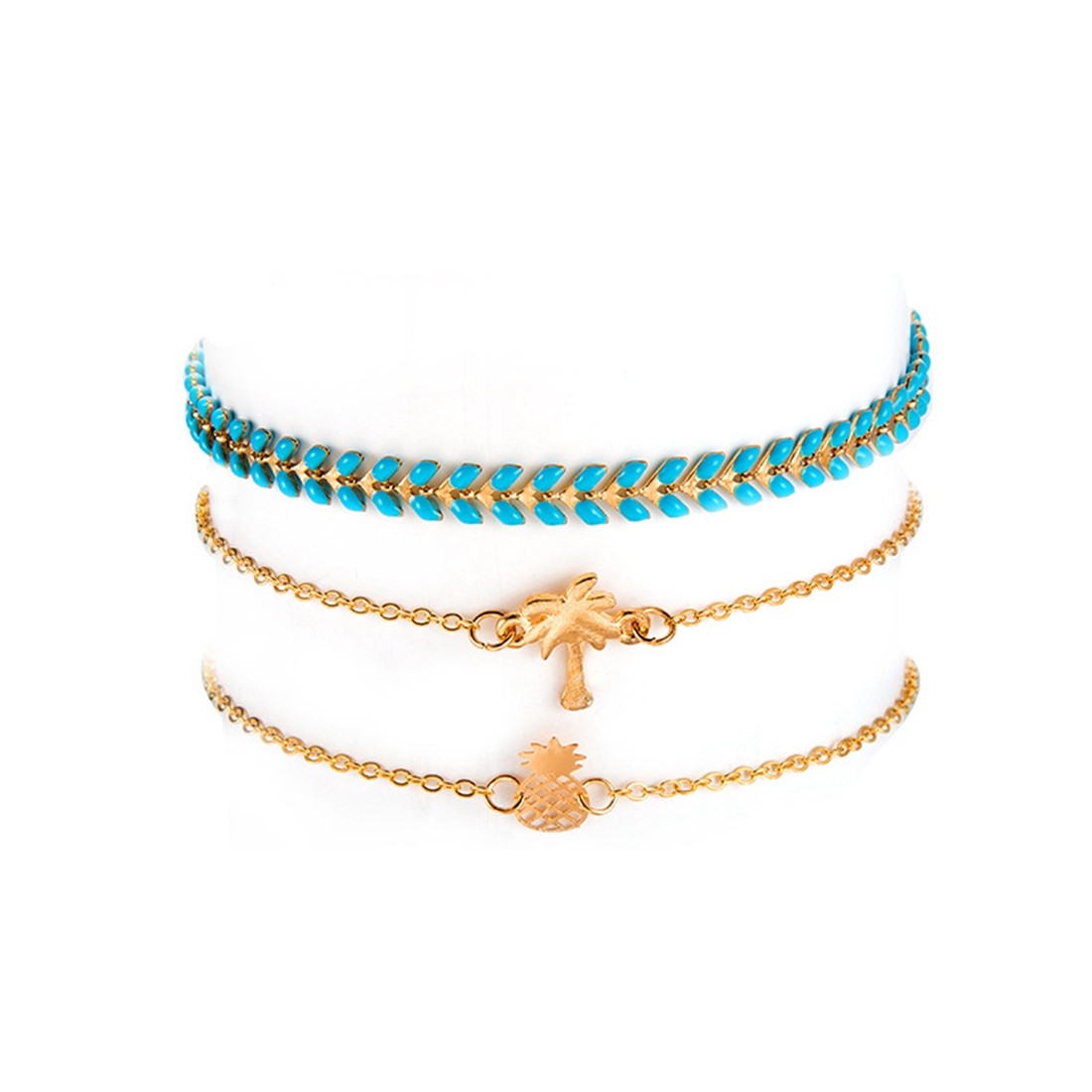 Gold Adjustable Olive Leaf Bracelets for Women Girls Wheat Spike Multiple Stackable Wrap Bangle Brangle Beach Foot Anklet …
