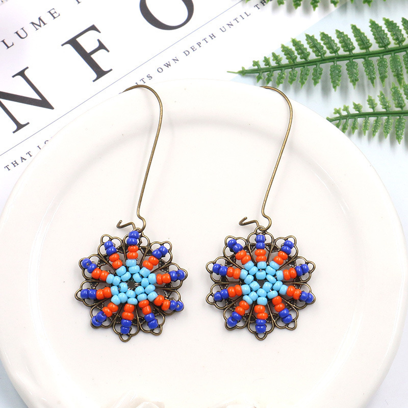 Bohemian National Style Drop Shaped Alloy Long Earrings