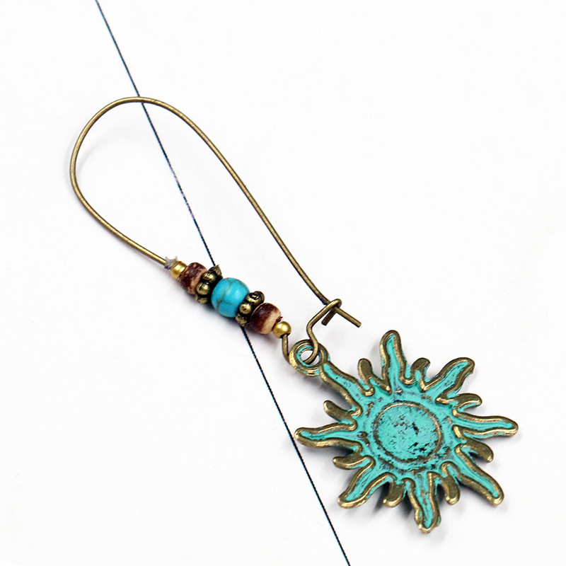 Bohemian National Style Drop Shaped Alloy Long Earrings