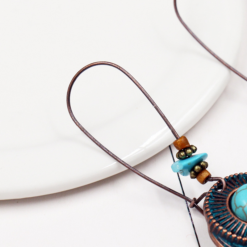 Bohemian National Style Drop Shaped Alloy Long Earrings