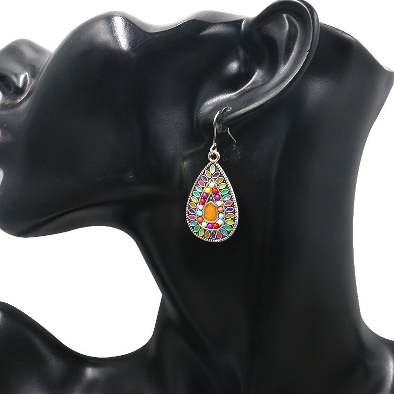 Bohemian National Style Drop Shaped Alloy Long Earrings
