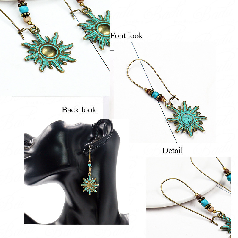 Bohemian National Style Drop Shaped Alloy Long Earrings