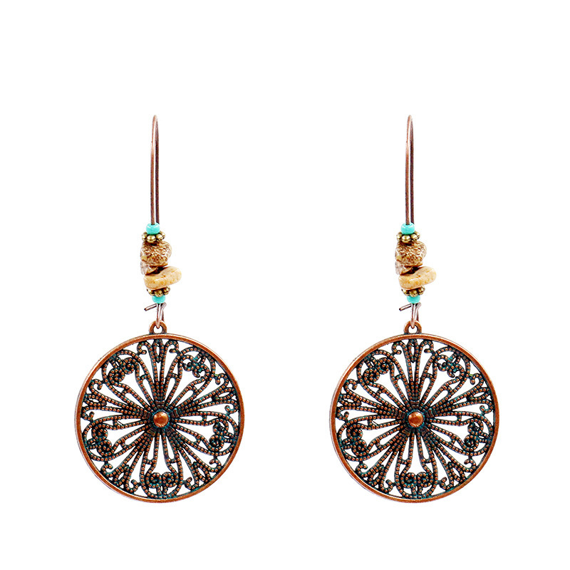 Bohemian National Style Drop Shaped Alloy Long Earrings