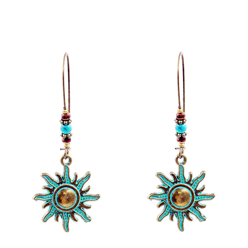 Bohemian National Style Drop Shaped Alloy Long Earrings