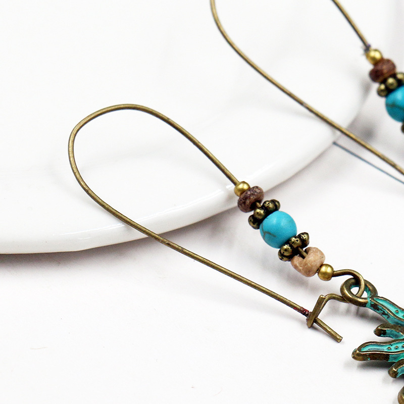 Bohemian National Style Drop Shaped Alloy Long Earrings