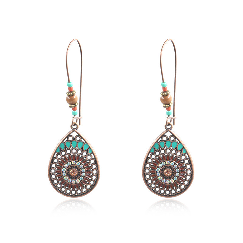 Bohemian National Style Drop Shaped Alloy Long Earrings