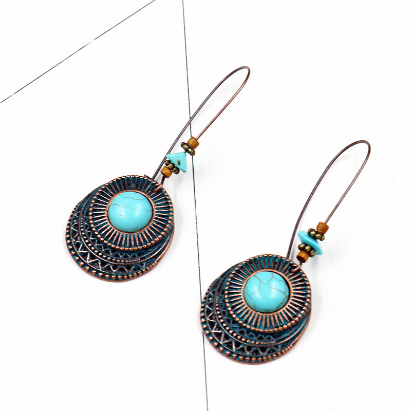 Bohemian National Style Drop Shaped Alloy Long Earrings