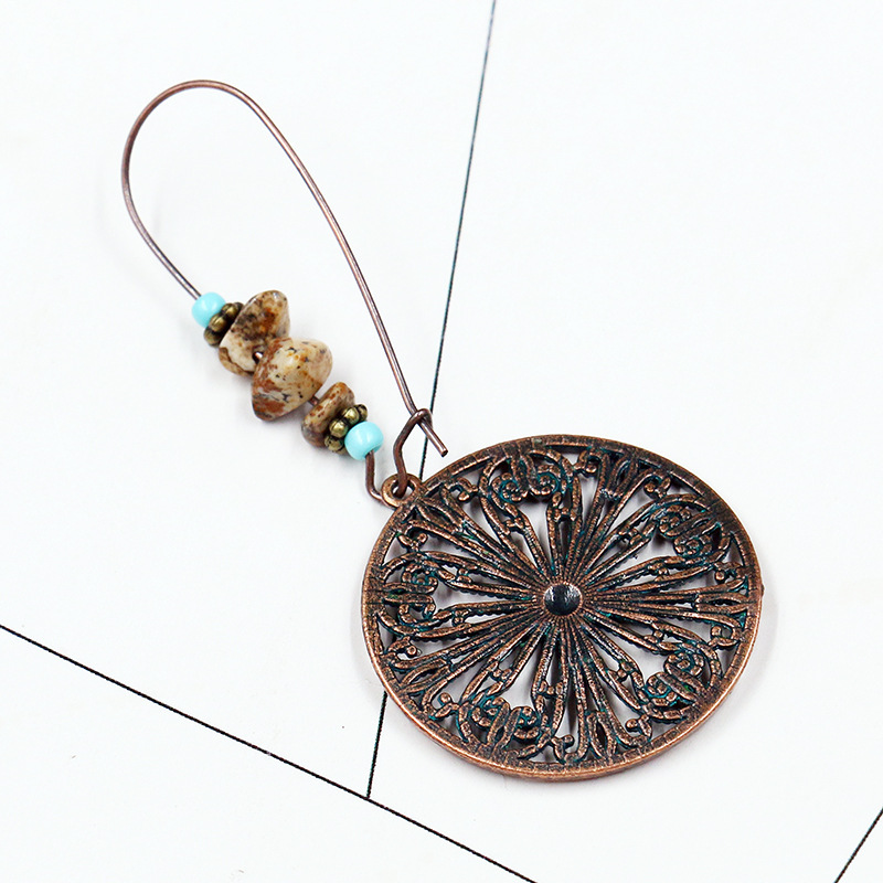 Bohemian National Style Drop Shaped Alloy Long Earrings