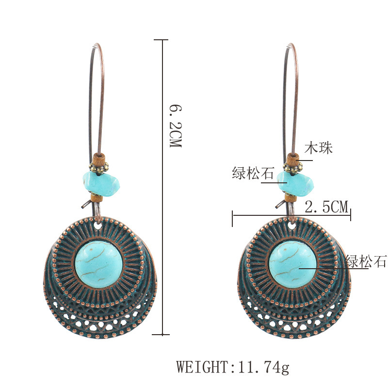 Bohemian National Style Drop Shaped Alloy Long Earrings