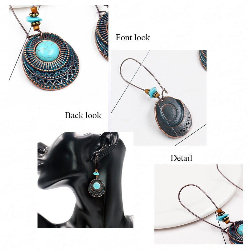 Bohemian National Style Drop Shaped Alloy Long Earrings