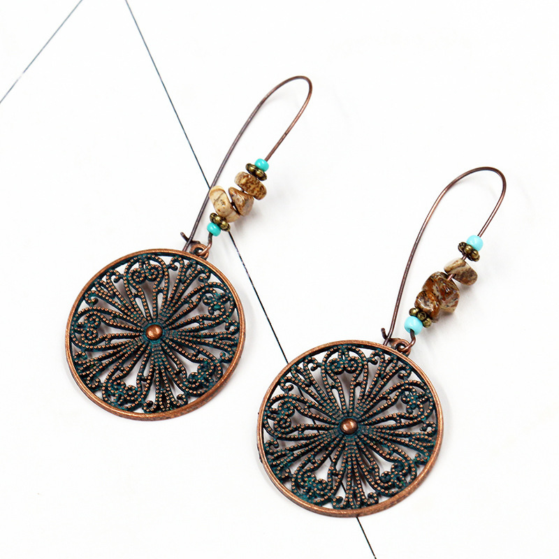 Bohemian National Style Drop Shaped Alloy Long Earrings