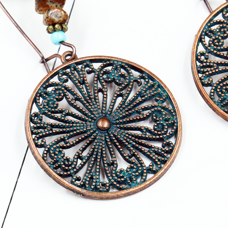 Bohemian National Style Drop Shaped Alloy Long Earrings