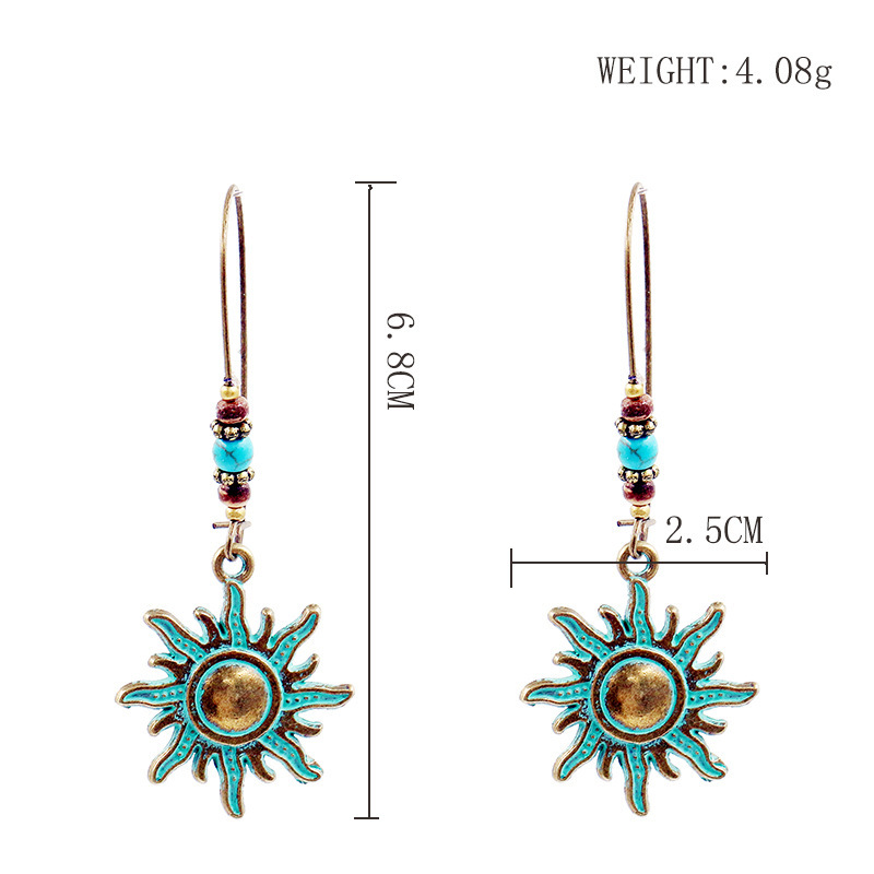 Bohemian National Style Drop Shaped Alloy Long Earrings