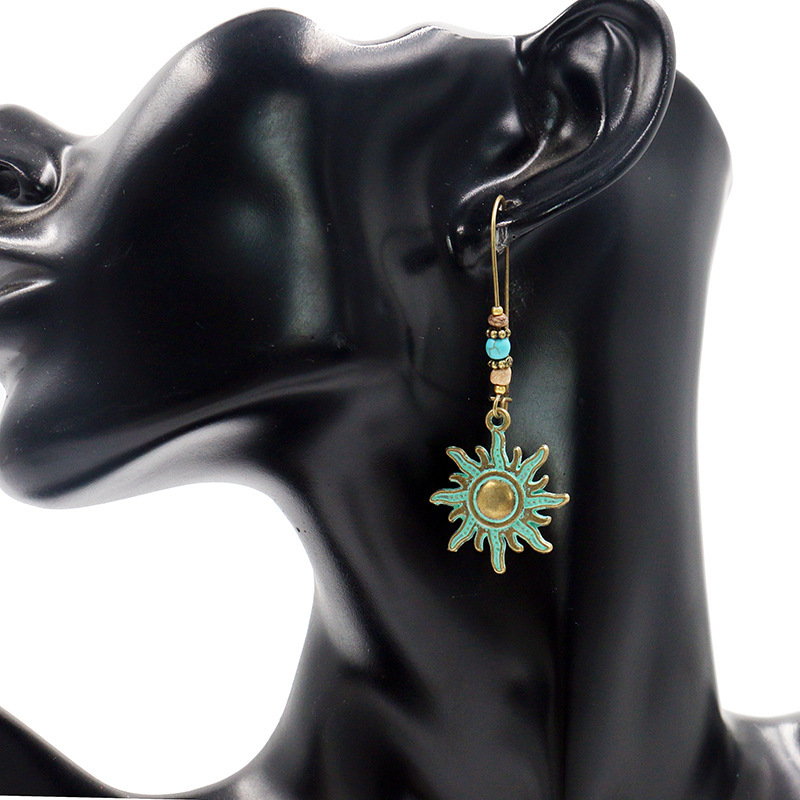 Bohemian National Style Drop Shaped Alloy Long Earrings