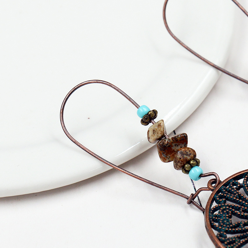 Bohemian National Style Drop Shaped Alloy Long Earrings