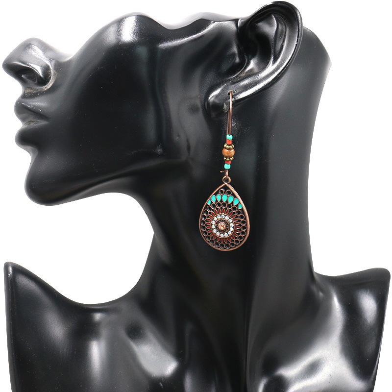 Bohemian National Style Drop Shaped Alloy Long Earrings