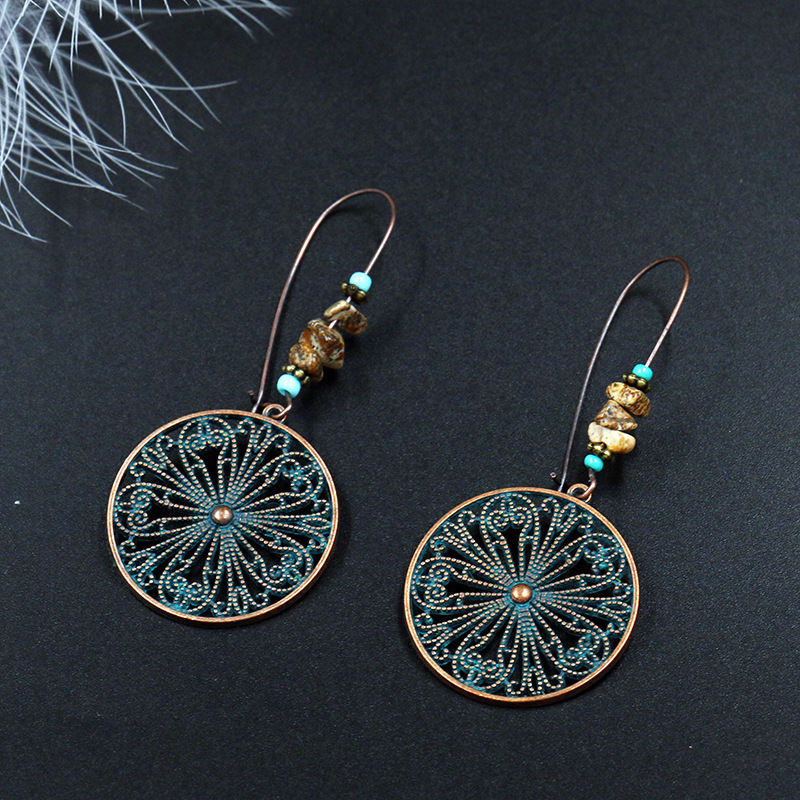 Bohemian National Style Drop Shaped Alloy Long Earrings
