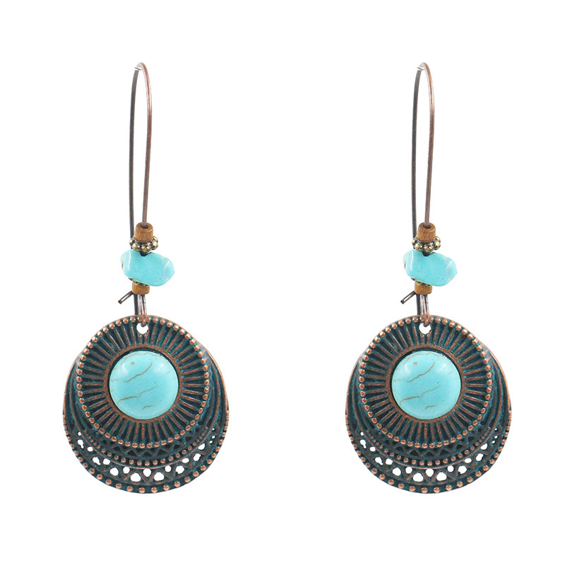 Bohemian National Style Drop Shaped Alloy Long Earrings