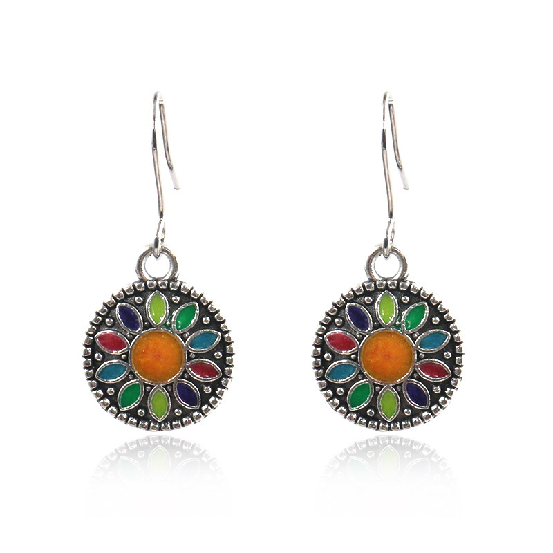 Bohemian National Style Drop Shaped Alloy Long Earrings
