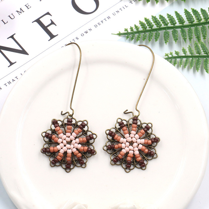 Bohemian National Style Drop Shaped Alloy Long Earrings