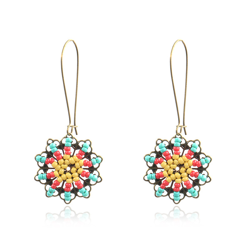 Bohemian National Style Drop Shaped Alloy Long Earrings