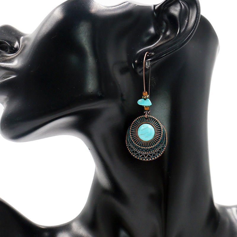 Bohemian National Style Drop Shaped Alloy Long Earrings