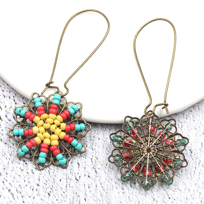 Bohemian National Style Drop Shaped Alloy Long Earrings