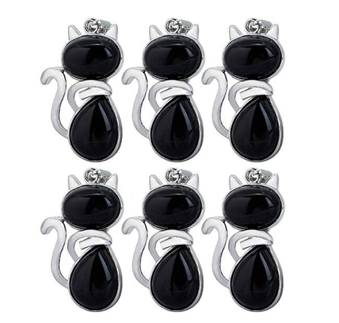 Silver Cate Stone Pendant Healing Crystal Necklace Animal Energy Chakra Amulet Handmade Jewelry for Women