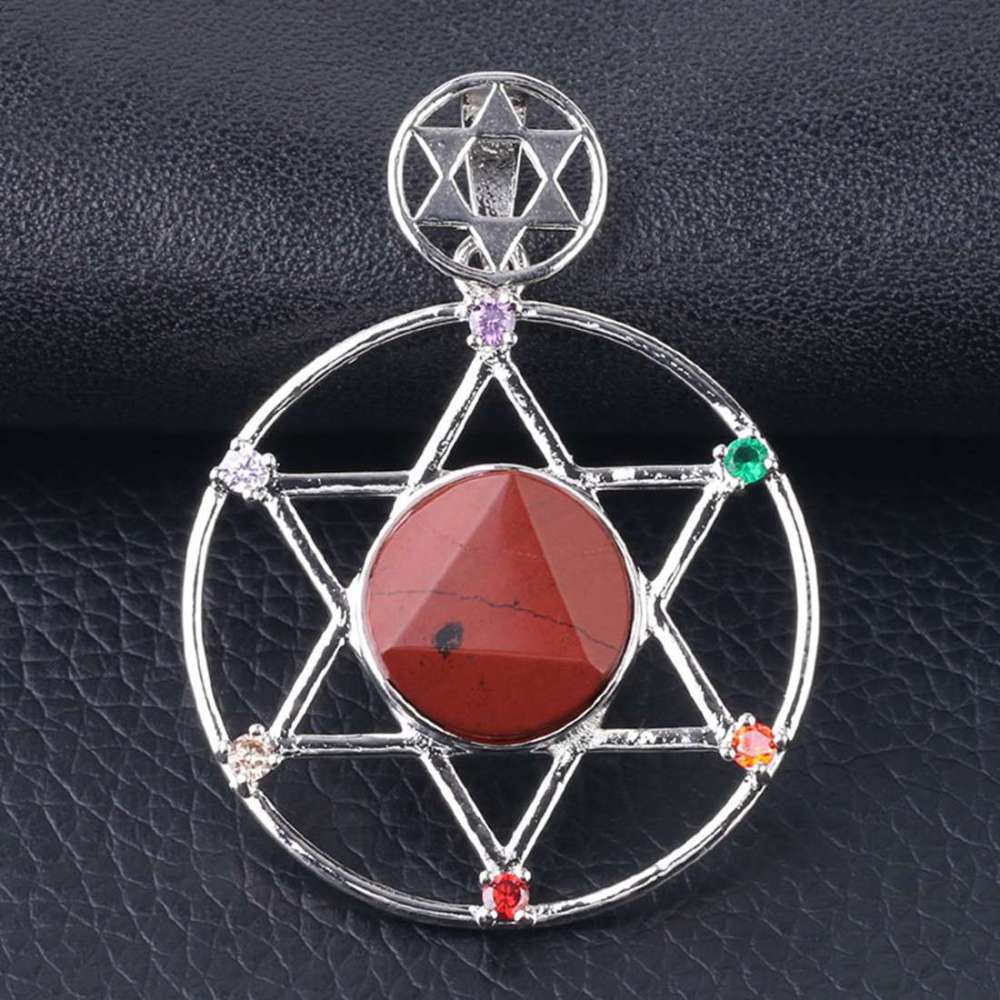 Natural Crystal Pendant, Star Series Hexagonal Star Energy Stone Pendant