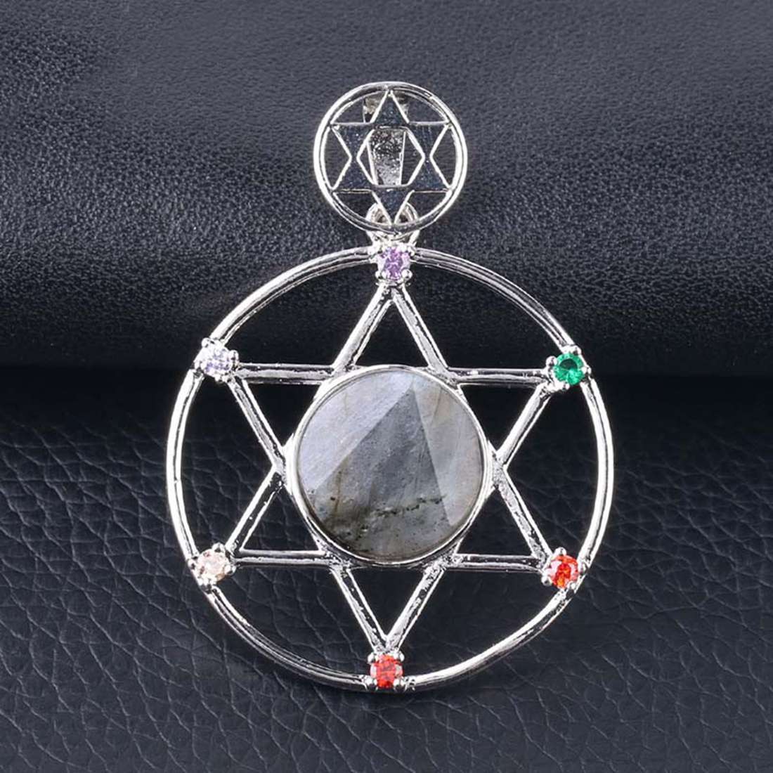 Natural Crystal Pendant, Star Series Hexagonal Star Energy Stone Pendant