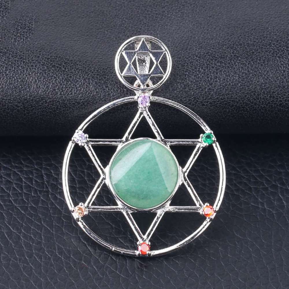 Natural Crystal Pendant, Star Series Hexagonal Star Energy Stone Pendant