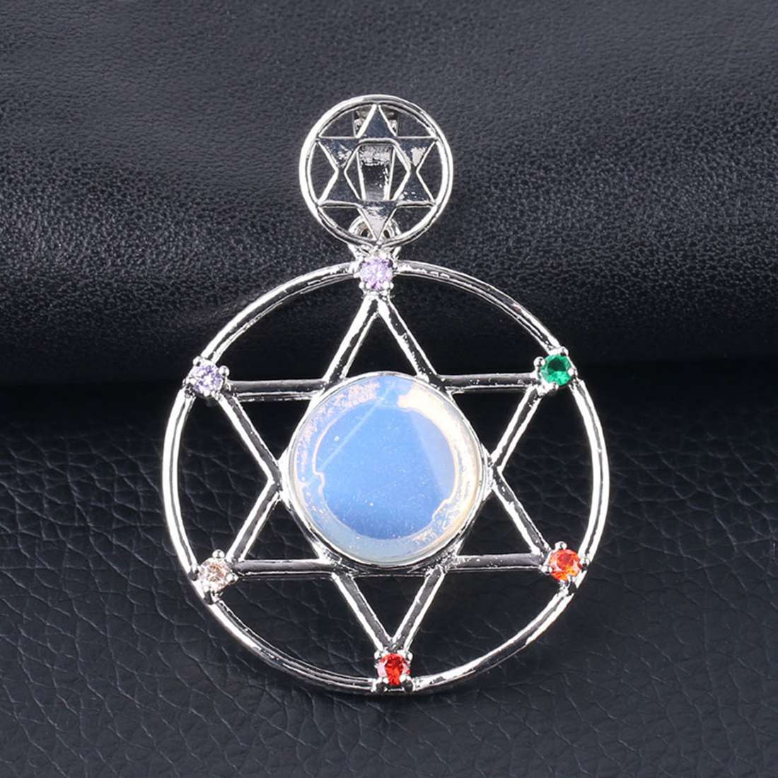 Natural Crystal Pendant, Star Series Hexagonal Star Energy Stone Pendant