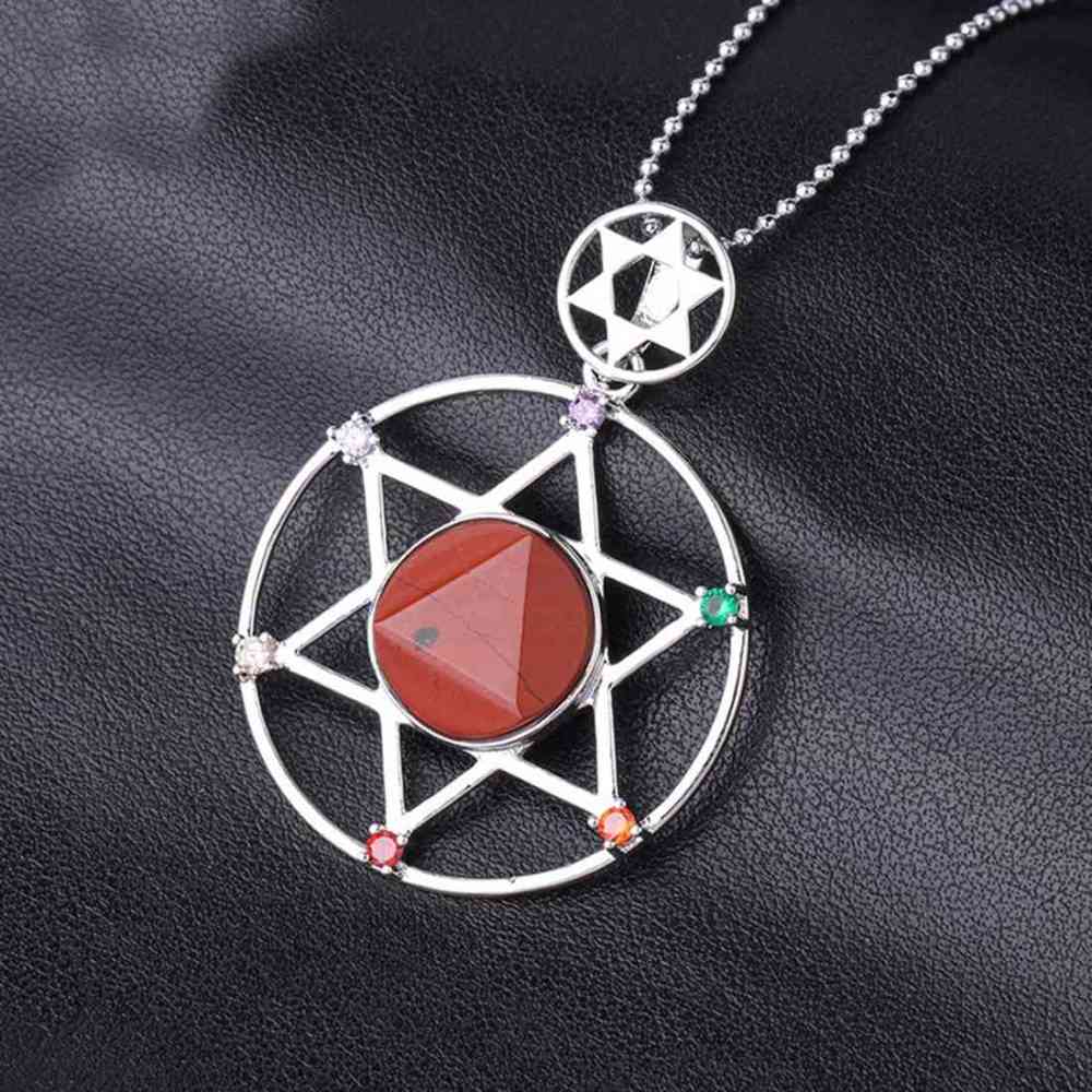 Natural Crystal Pendant, Star Series Hexagonal Star Energy Stone Pendant
