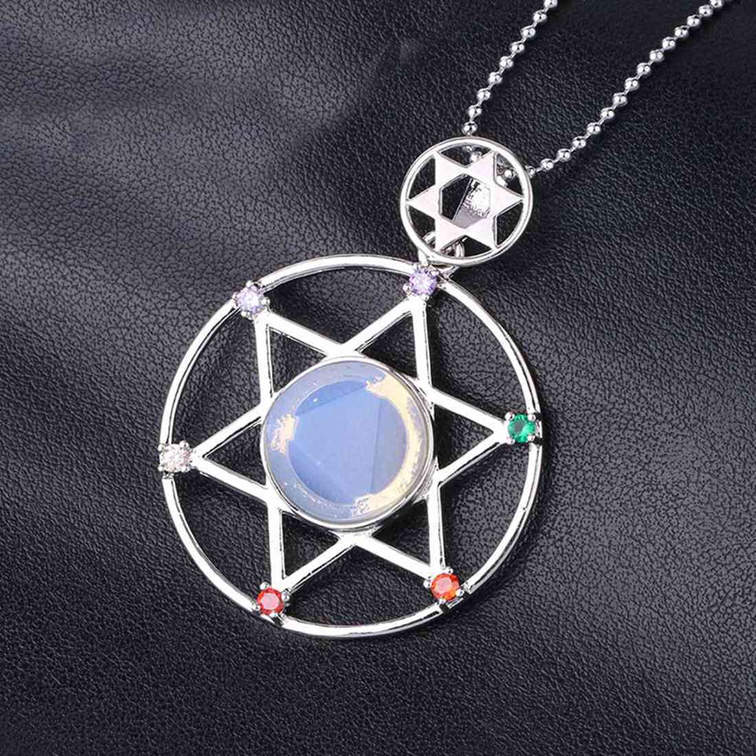 Natural Crystal Pendant, Star Series Hexagonal Star Energy Stone Pendant