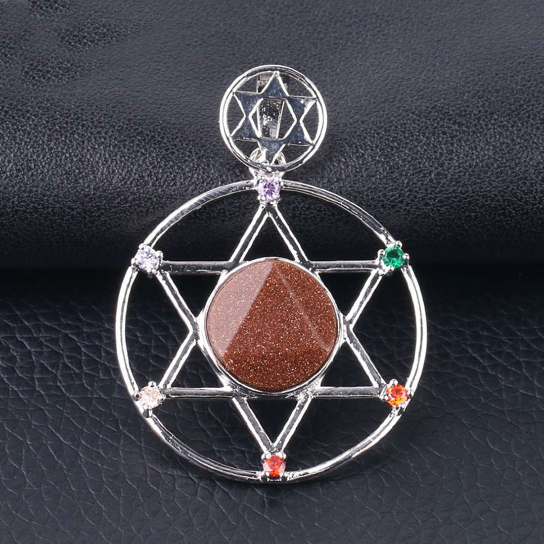 Natural Crystal Pendant, Star Series Hexagonal Star Energy Stone Pendant