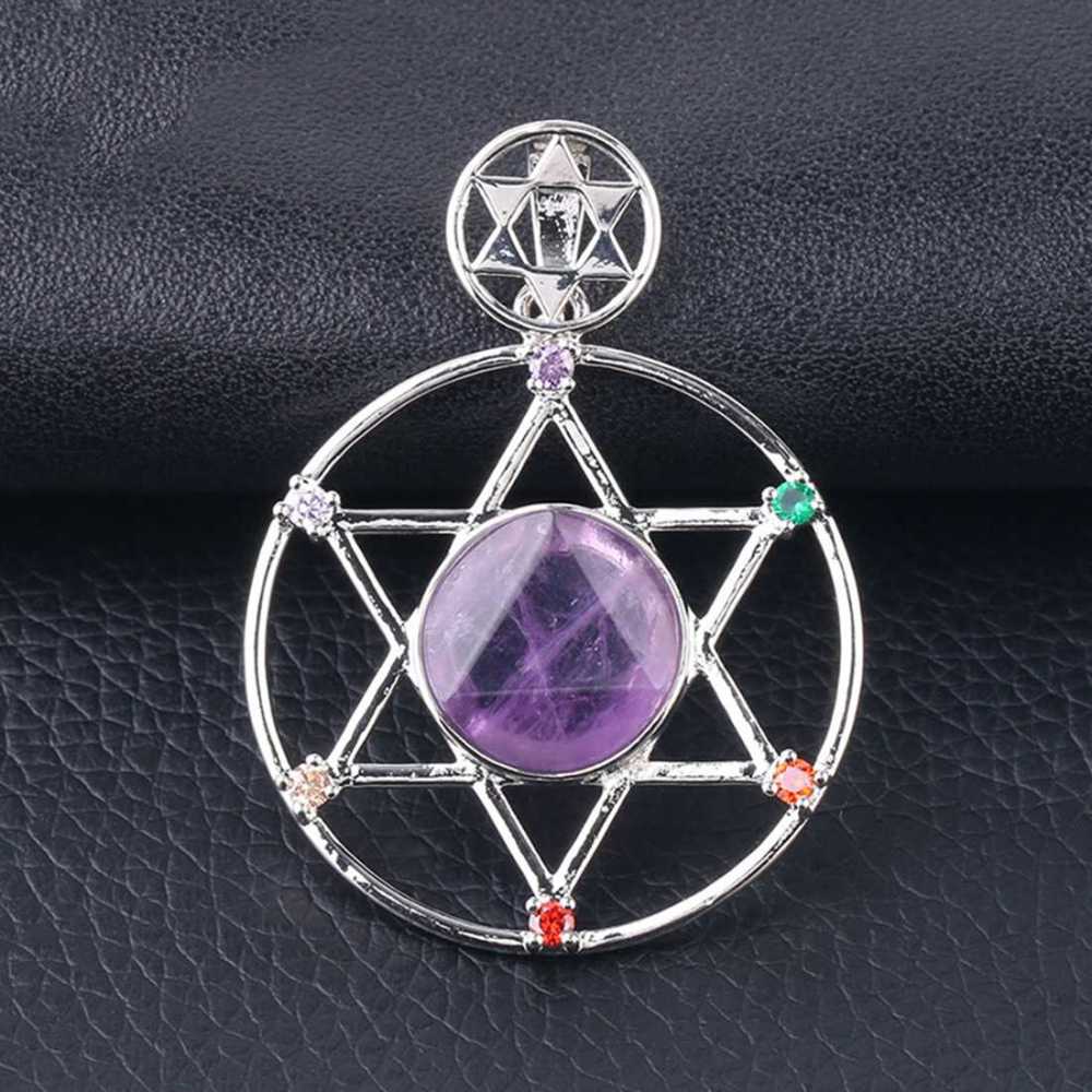 Natural Crystal Pendant, Star Series Hexagonal Star Energy Stone Pendant
