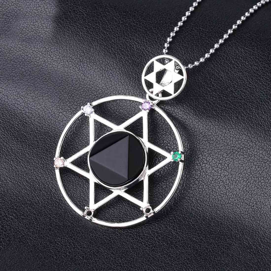 Natural Crystal Pendant, Star Series Hexagonal Star Energy Stone Pendant