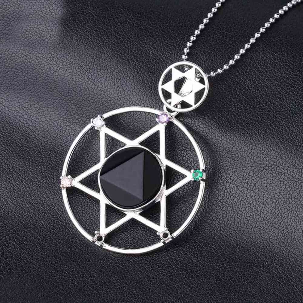 Natural Crystal Pendant, Star Series Hexagonal Star Energy Stone Pendant