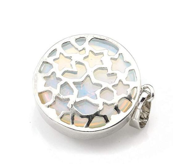 Natural Gemstones Moon and Star Healing Crystal Chakra Pendant
