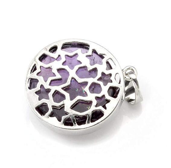 Natural Gemstones Moon and Star Healing Crystal Chakra Pendant