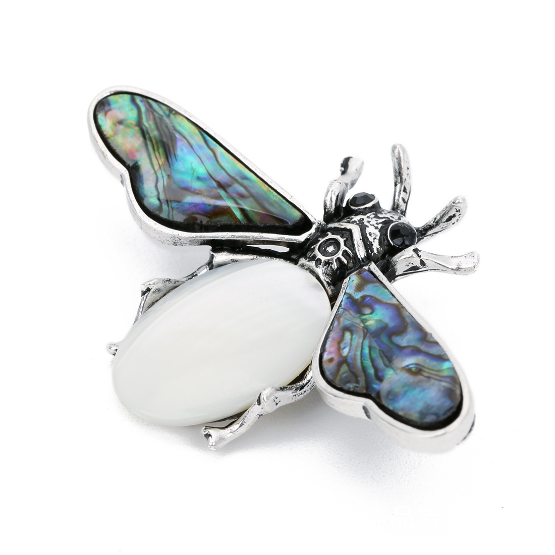 Natural Gemstone Abalone Wing Bee Pendant Brooch 55x34CM for women men