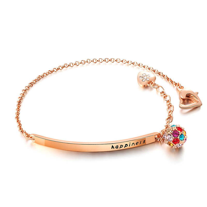 Stainless Stee Adjustable Bracelets Happiness Heartbeat Charm Jewelry for Women