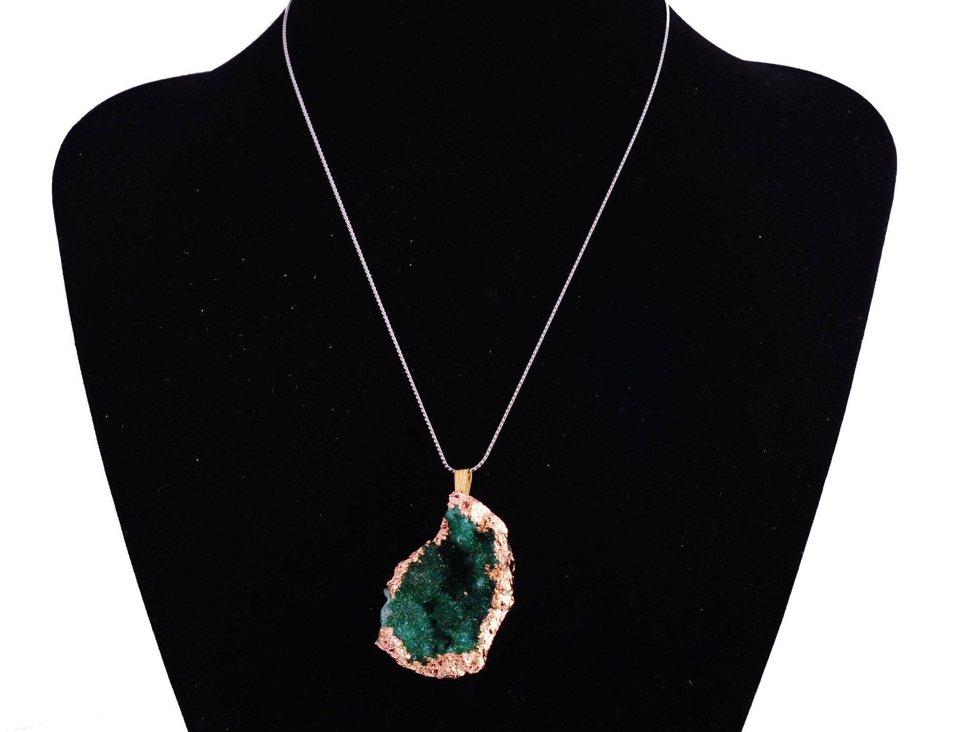 Natural Agate Pendants，Crystal  Slice Freeform Ice Quartz Agate  Necklace