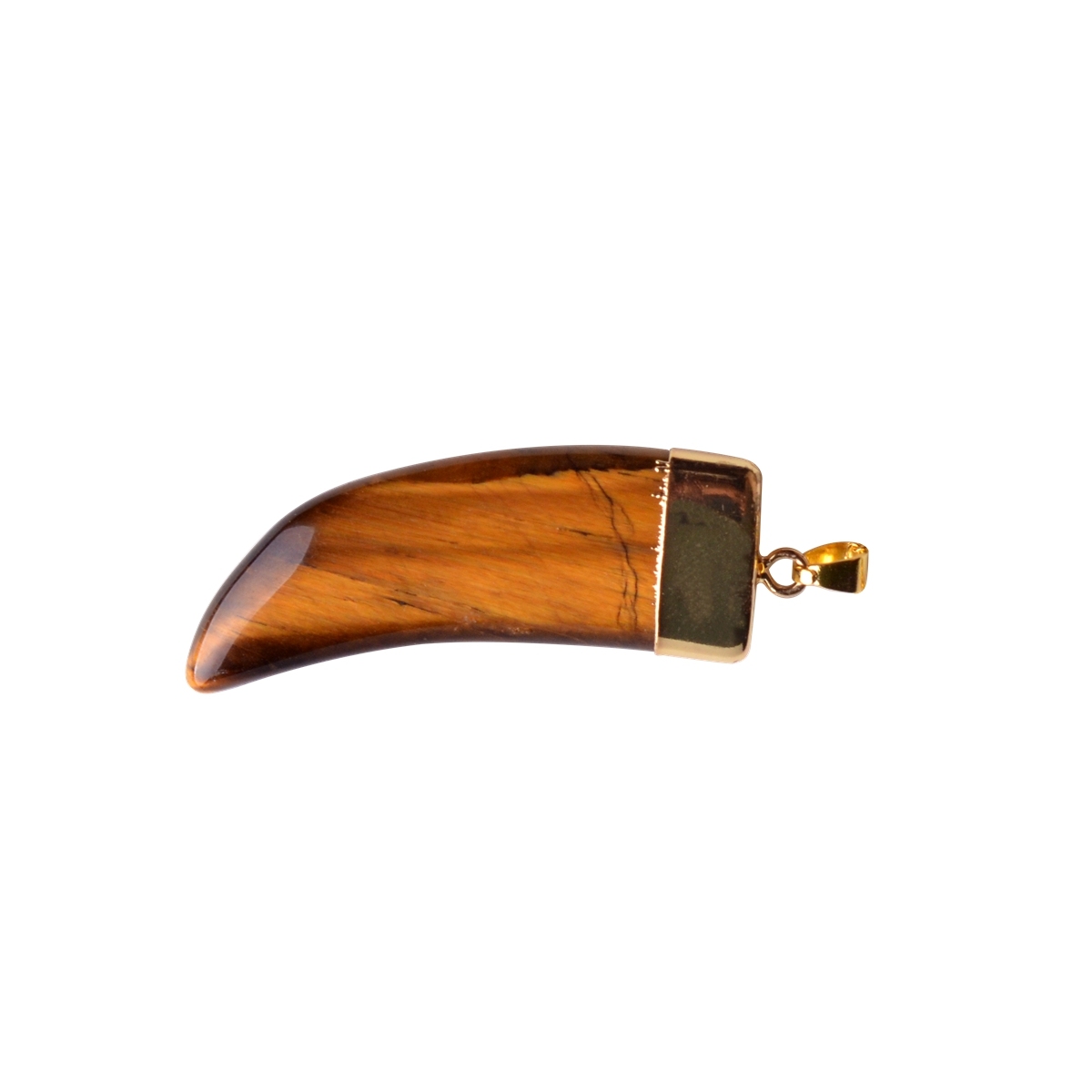 Ox Horn Pendant,Natural Stone Gold Plated Necklace Jewelry for Women and Girls