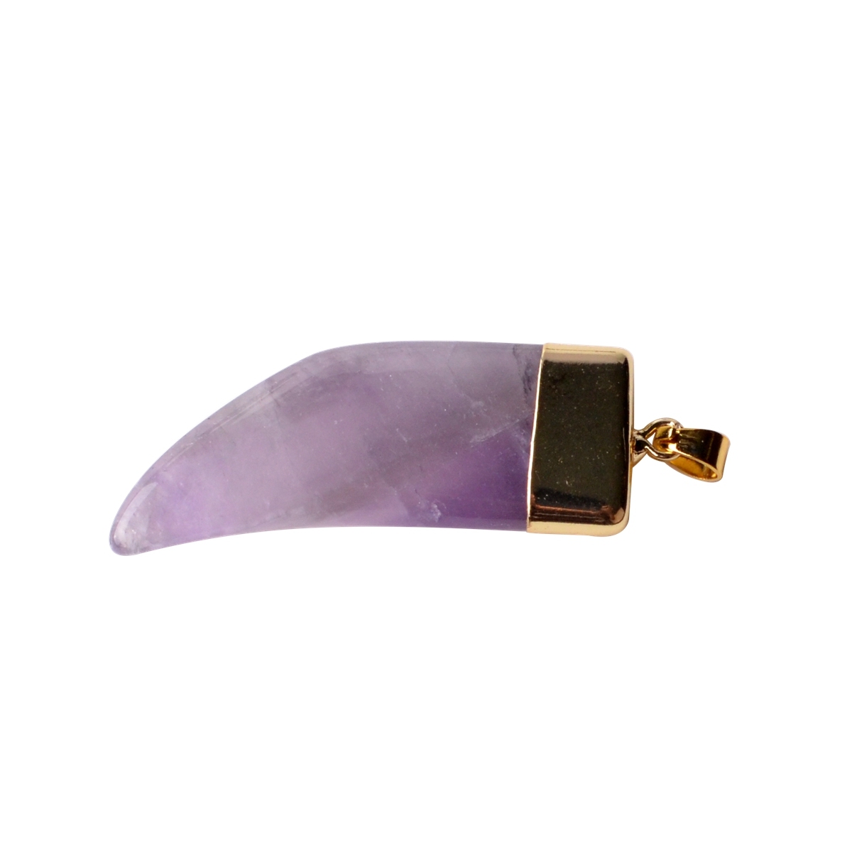 Ox Horn Pendant,Natural Stone Gold Plated Necklace Jewelry for Women and Girls